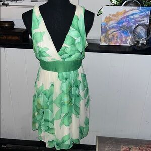Chic Green Floral Midi Dress